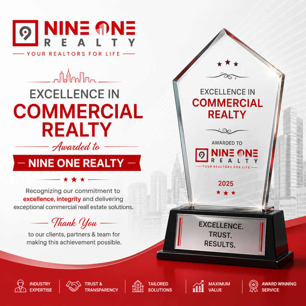 Excellence in Commercial Realty Awarded to Nine One Realty
